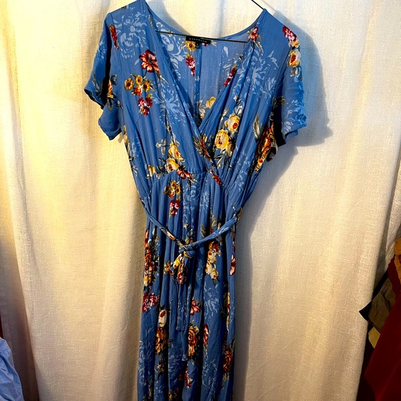 🦄🦄Staccato blu flower print wrap dress size:S - Picture 2 of 5